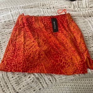Motel Orange Leopard Mini Skirt